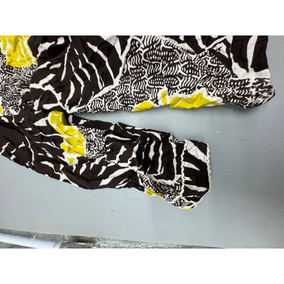 Boho life Style Lightweight Button-Down Top Lace Trim Tropical Print Size M READ - Picture 3 of 9